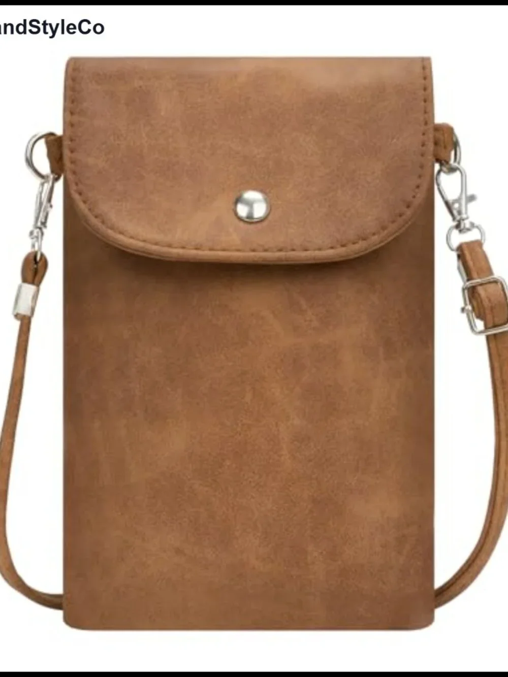 Small Leather Crossbody Phone Purse with Adjustable Strap - Women's Handbag